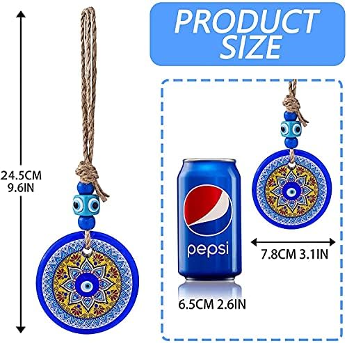 2pcs Blue Glass Evil Eye Wall Hanging Ornament