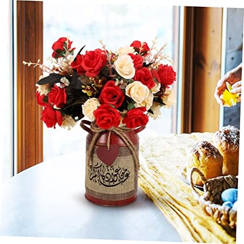 Rustic Vintage Iron Flower Bucket Pot Dried Flower Container