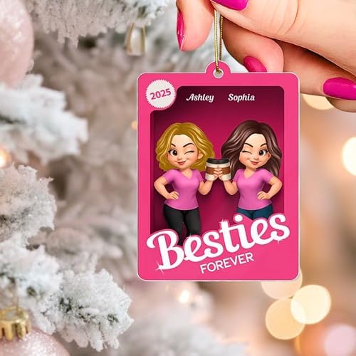 Besties Sisters 3D Pink Toy Box Acrylic Ornament