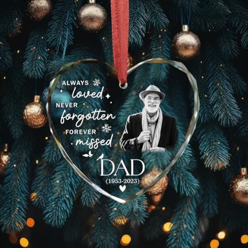 Custom Photo Memorial Christmas Ornament - Mom Loss Dad Memorial Personal Memory Keepsake