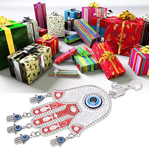 Blue Evil Eye Hamsa Hand Wall Hanging for Protection and Decoration