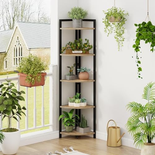 FATORRI Tall Corner Shelf with 5 Tiers