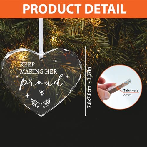 Mom Memorial Glass Ornament - Keep Making Her Proud