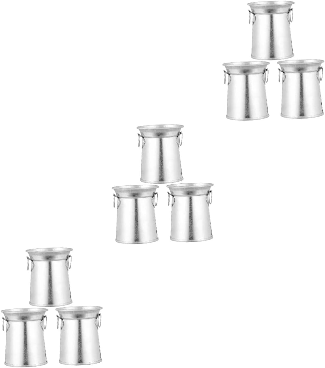 9pcs Vintage Iron Flower Vase Rustic Decor Holder