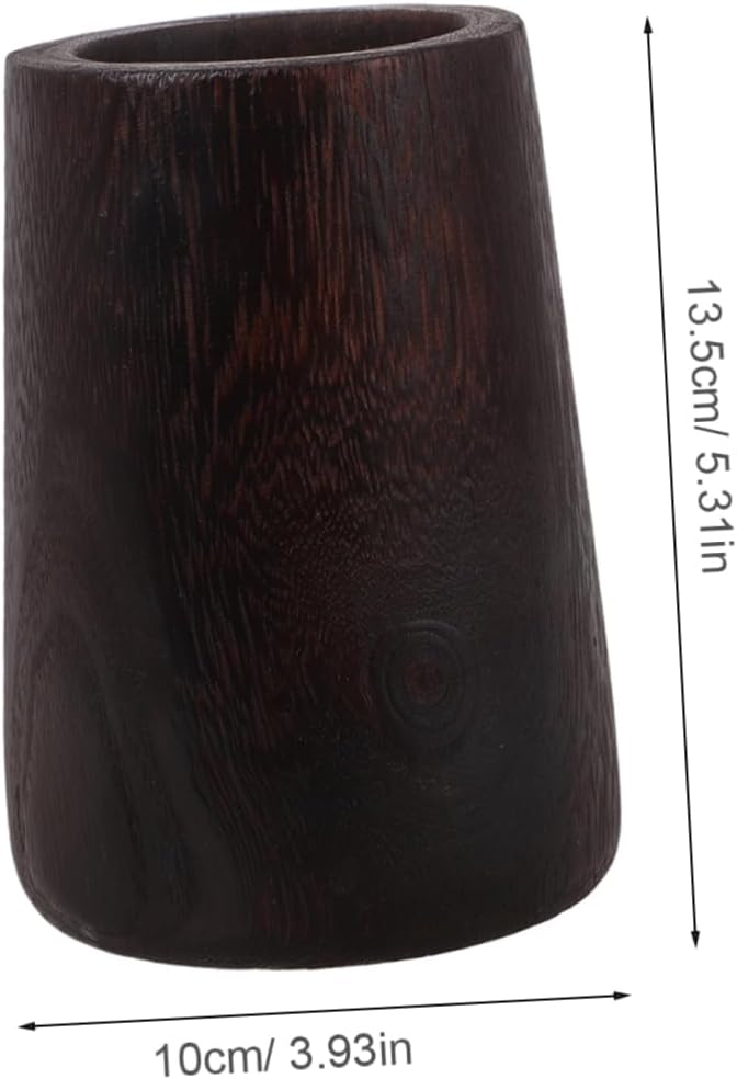 STOBAZA Small Rustic Wood Flower Vase Elegant Decorative Tabletop Case for Floral Arrangements