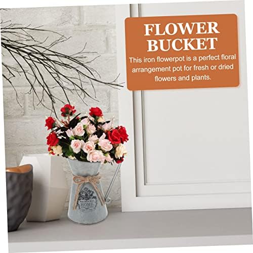 Farmhouse Vintage Metal Flower Bucket for Home Decor