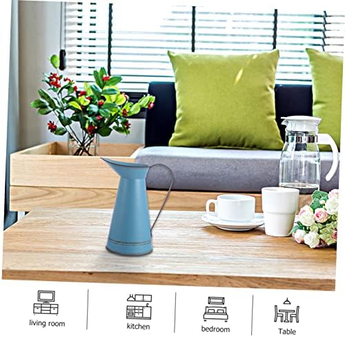 STOBAZA Multifunctional Blue Iron Flower Bucket Decor Vase