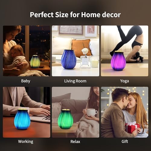 Inrorans Electric Wax Melt Burner with Timer and 7 LED Color Changing Art Glass Night Light
