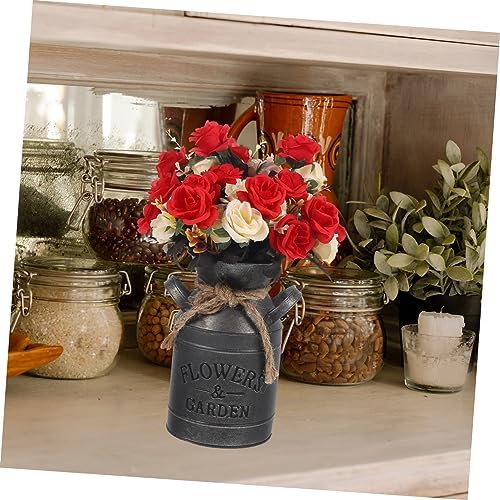 Vintage Flower Bucket Rustic Decorative Pitcher Vase for Cottagecore Decor 1