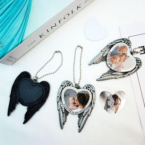 6 Piece Sublimation Angel Wing Ornament Blanks with Photo Area