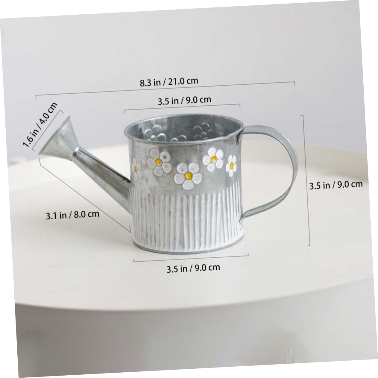 VINTORKY Iron Watering Pot Shape Flower Vase for Home Decor