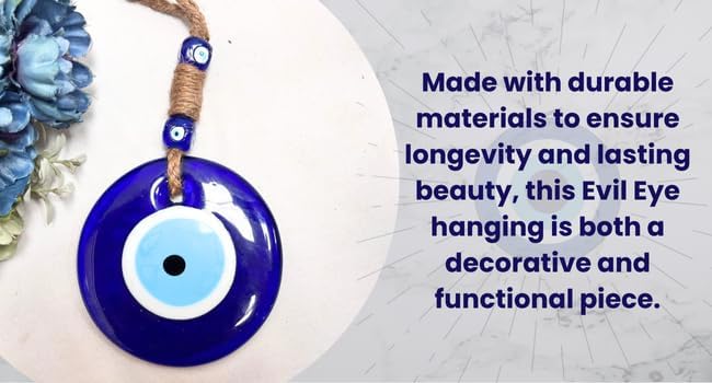 Evil Eye Wall Hanging 5 Inch Blue Glass Protection Amulet