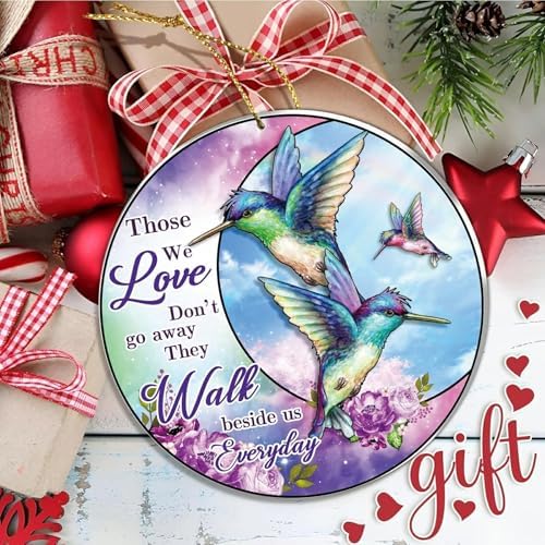 Hummingbird Memorial Christmas Ornament 2024 Sympathy Gift for Loss of Loved One Loving Memorial Decor