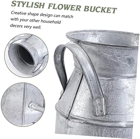 Retro Iron Sheet Flower Vase Bucket Aesthetic Garden Decor