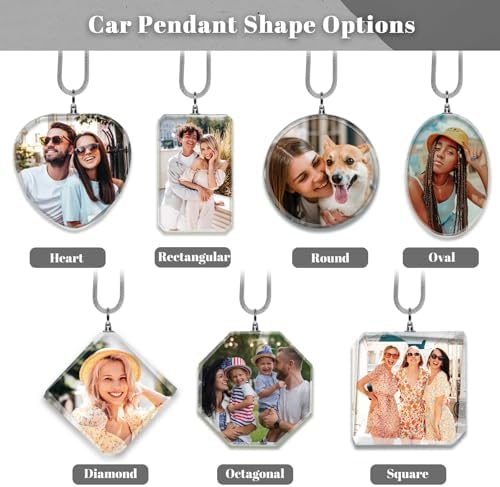 Personalized Crystal Car Rearview Mirror Pendant with Photo