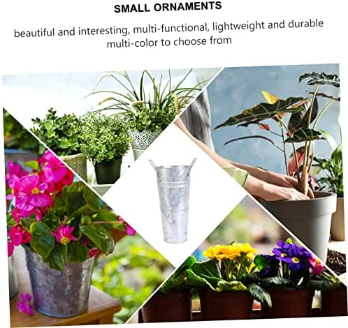 DECHOUS 2 Pcs Vintage Iron Flower Bucket Decor Vase