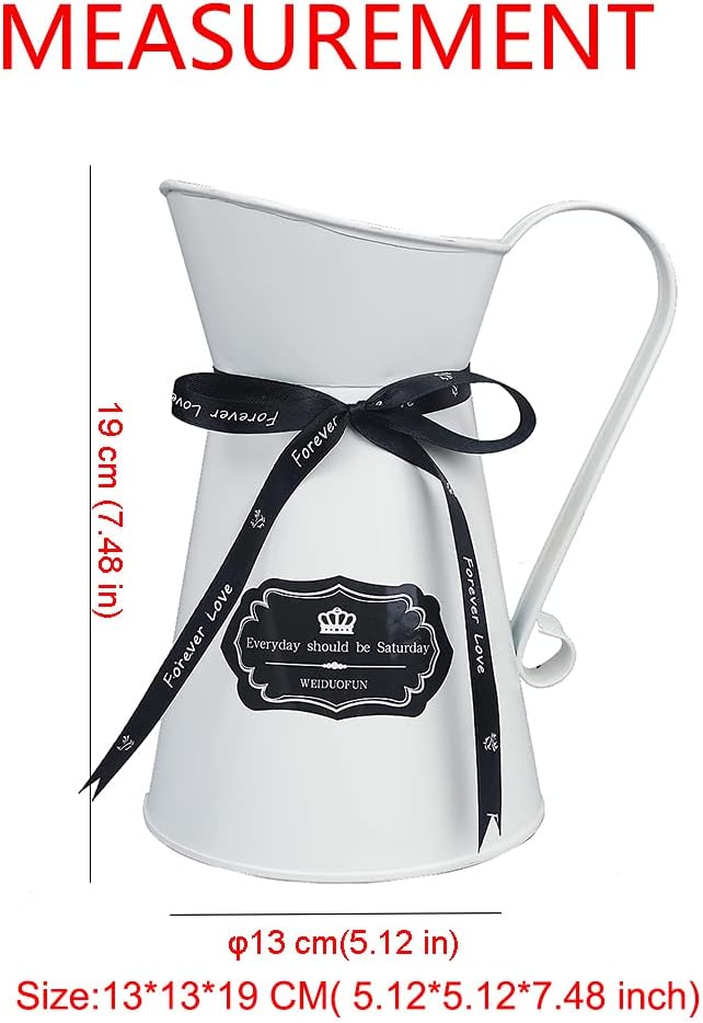 Watering Honey WEIDUOFUN 75 Inch Nordic Style Galvanized Metal Milk Jug Vase Decor