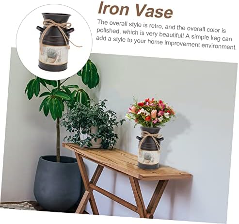 STOBAZA Vintage Style Iron Wall Decor Vase