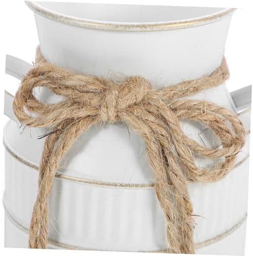 VINTORKY Breast Milk Pitcher Vase Vintage Iron Flower Holder Decorative Metal Vase