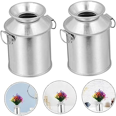 STOBAZA 3pcs Vintage Iron Art Flower Bucket Rustic Planter Containers for Home Decor Dried Plants