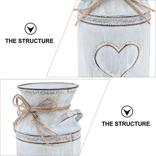 Vintage Tin Vase for Flowers - Rustic Heart Shaped Decor