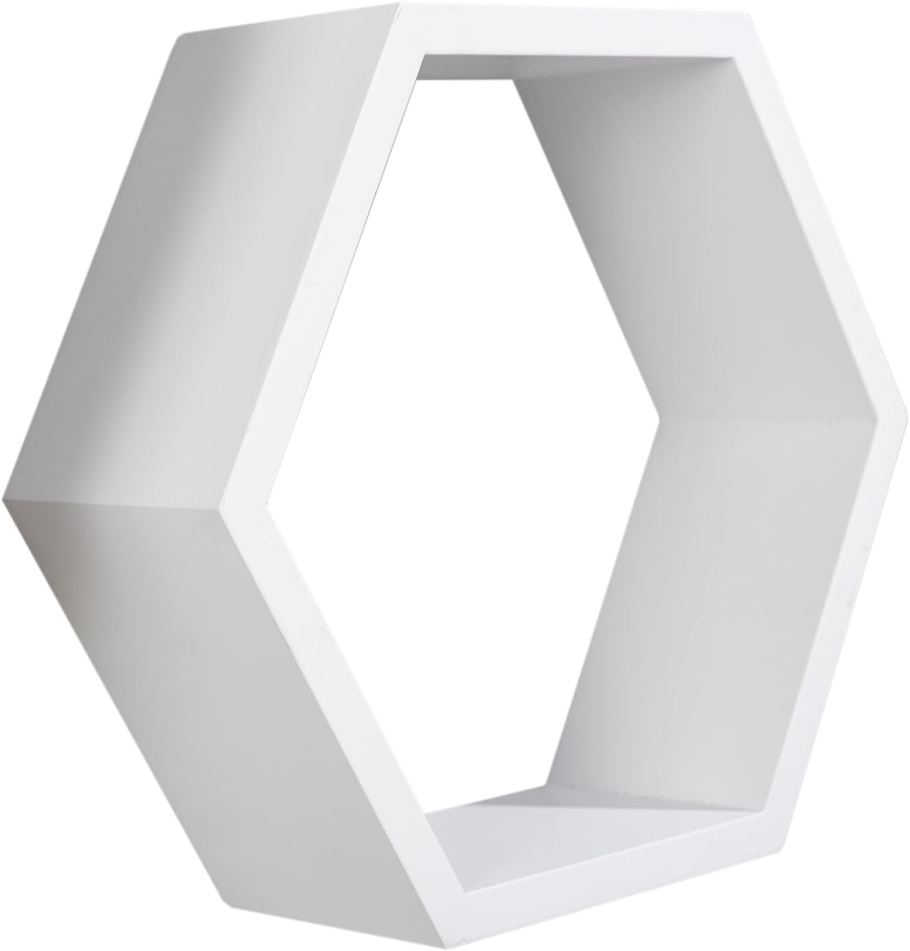 AHDECOR Set of 3 White Hexagon Floating Shelves