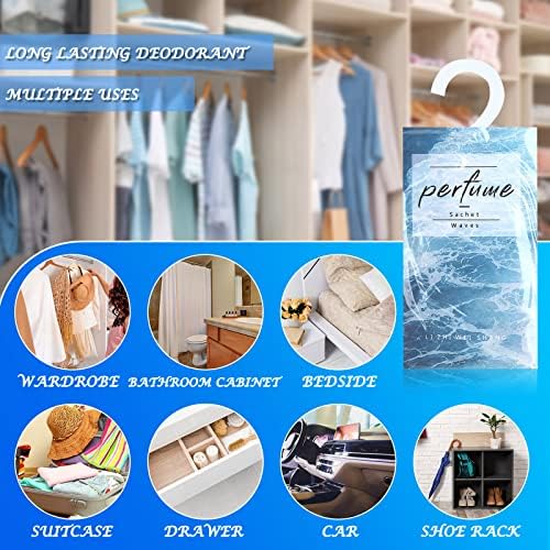 24 Pcs Hanging Closet Deodorizer Scented Sachets with Lavender Jasmine Waves Tulip