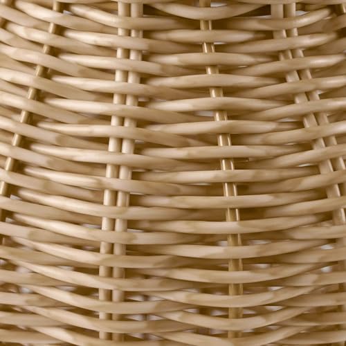 Faux Wood Rattan Vase 9 - Rustic Decorative Woven Pitcher Style
