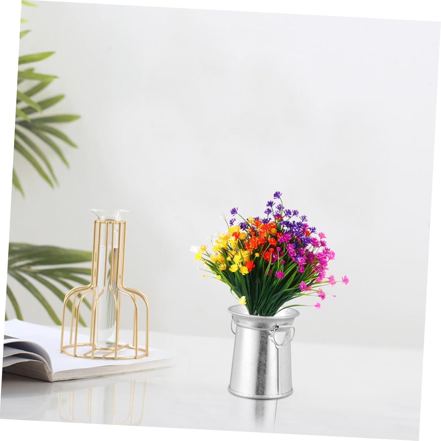 9pcs Vintage Iron Flower Vase Rustic Decor Holder