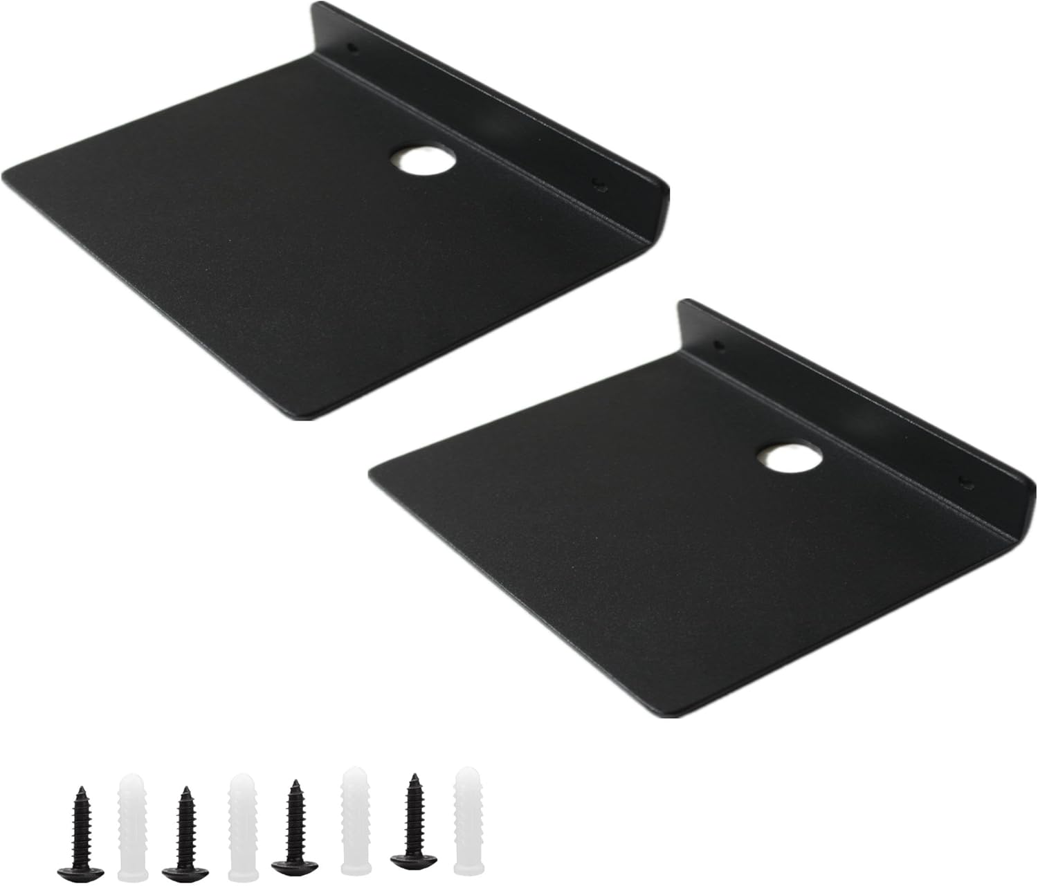 NUTNAPH 5 Inch Metal Floating Shelves 2pcs Black