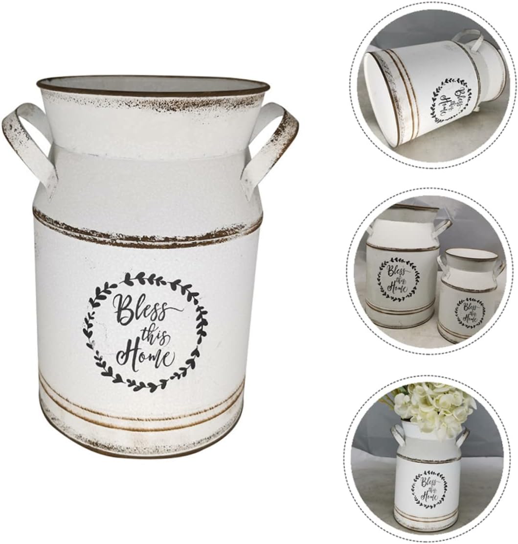 Vintage European Milk Can Flower Pot Set for Home Decor