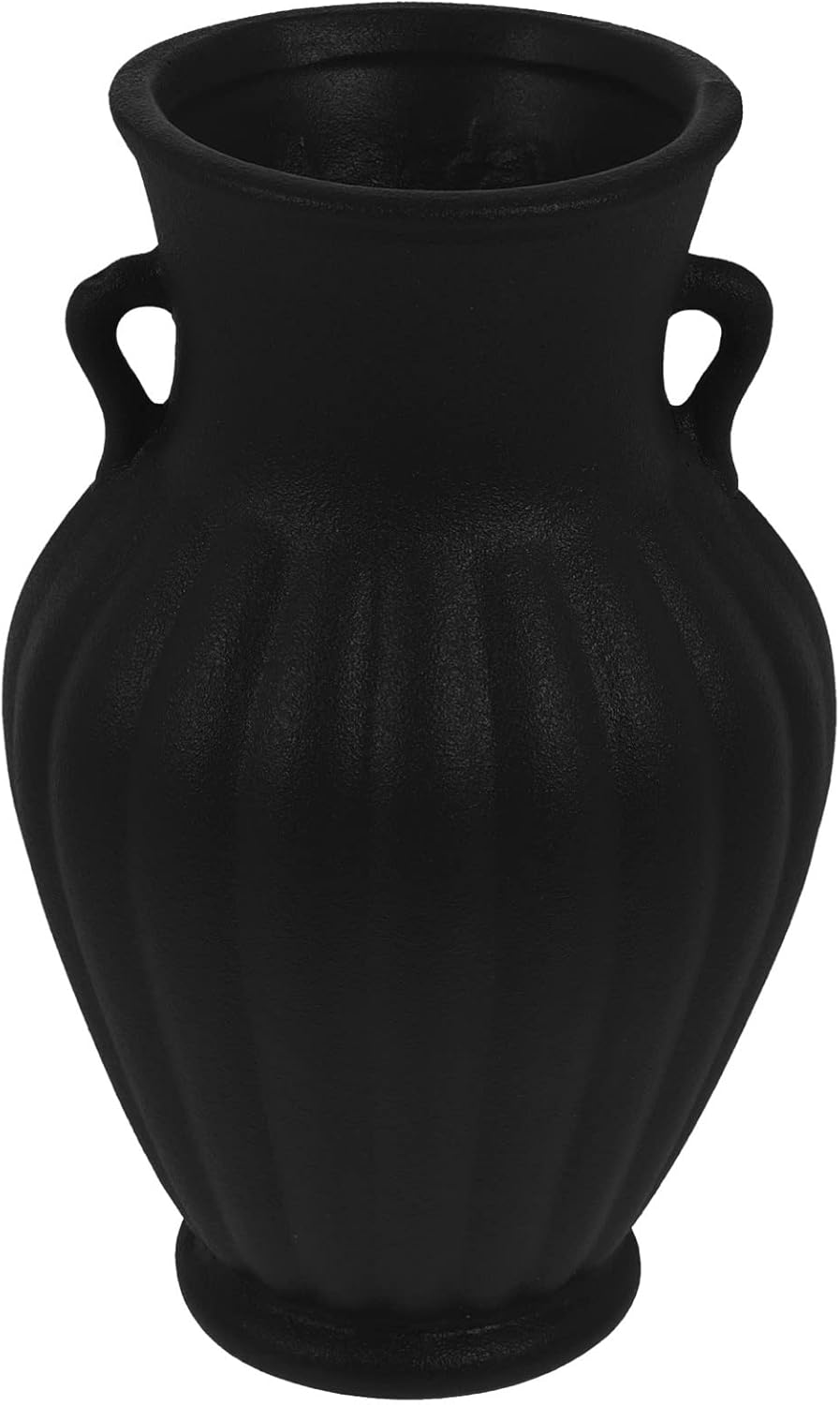 Vintage Ceramic Flower Vase Black Farmhouse Style