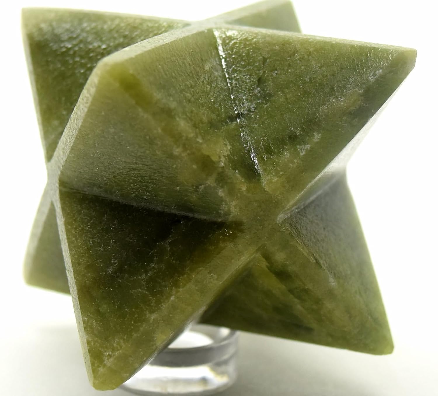 24 Rich Green Vesuvianite 8 Point Merkaba Carved Star Crystal