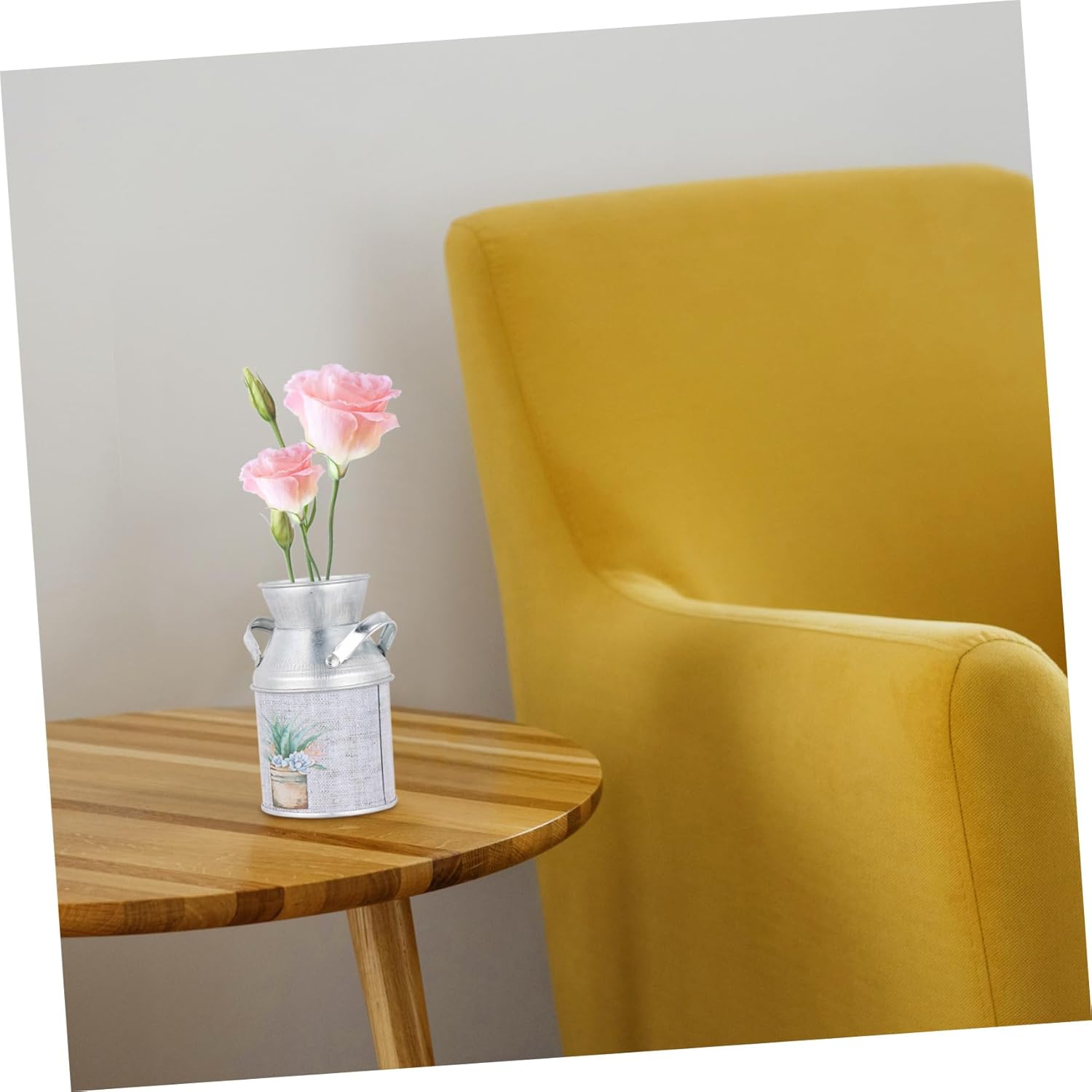 STOBAZA 3Pcs Tinplate Flower Vase with Handle Retro Decorative Vases for Home Office Wedding Table Centerpieces