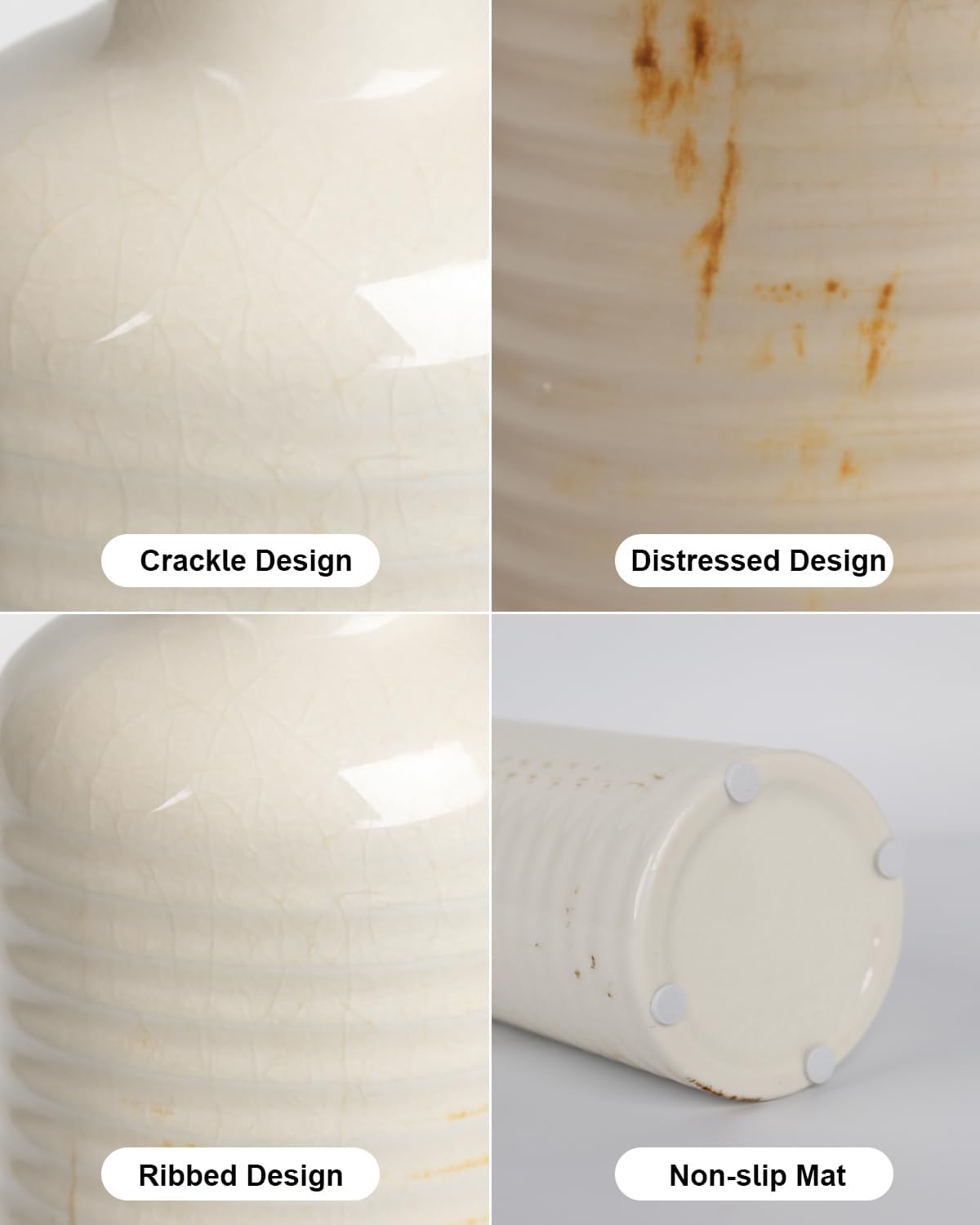 CheeryStow White Ceramic Vase Set of 3
