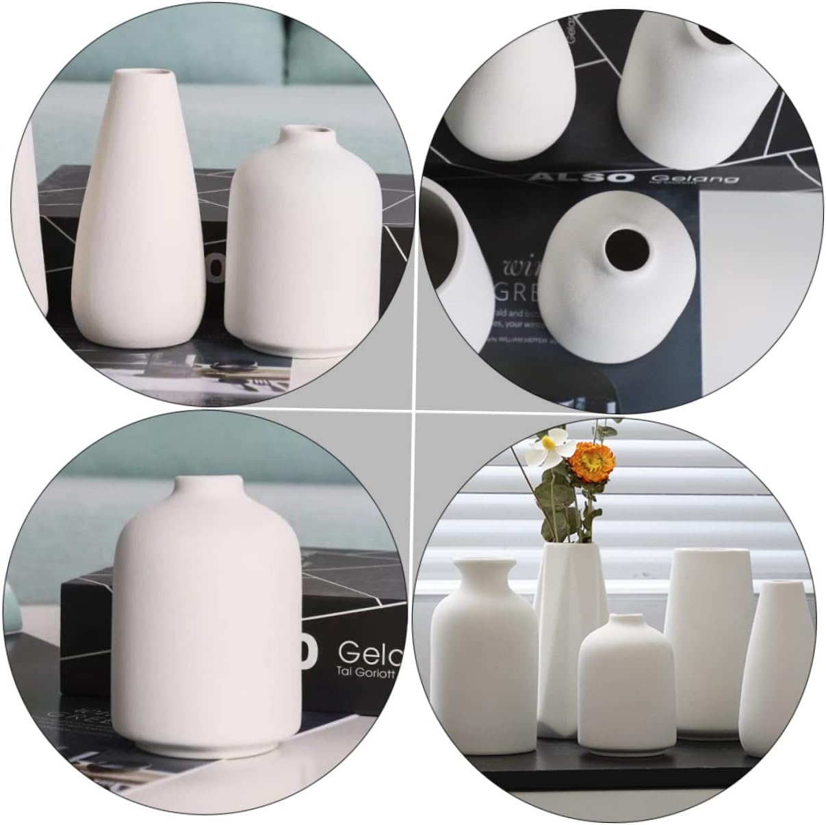 STOBAZA Mini Ceramic Vase for Dried Flowers Home Decor