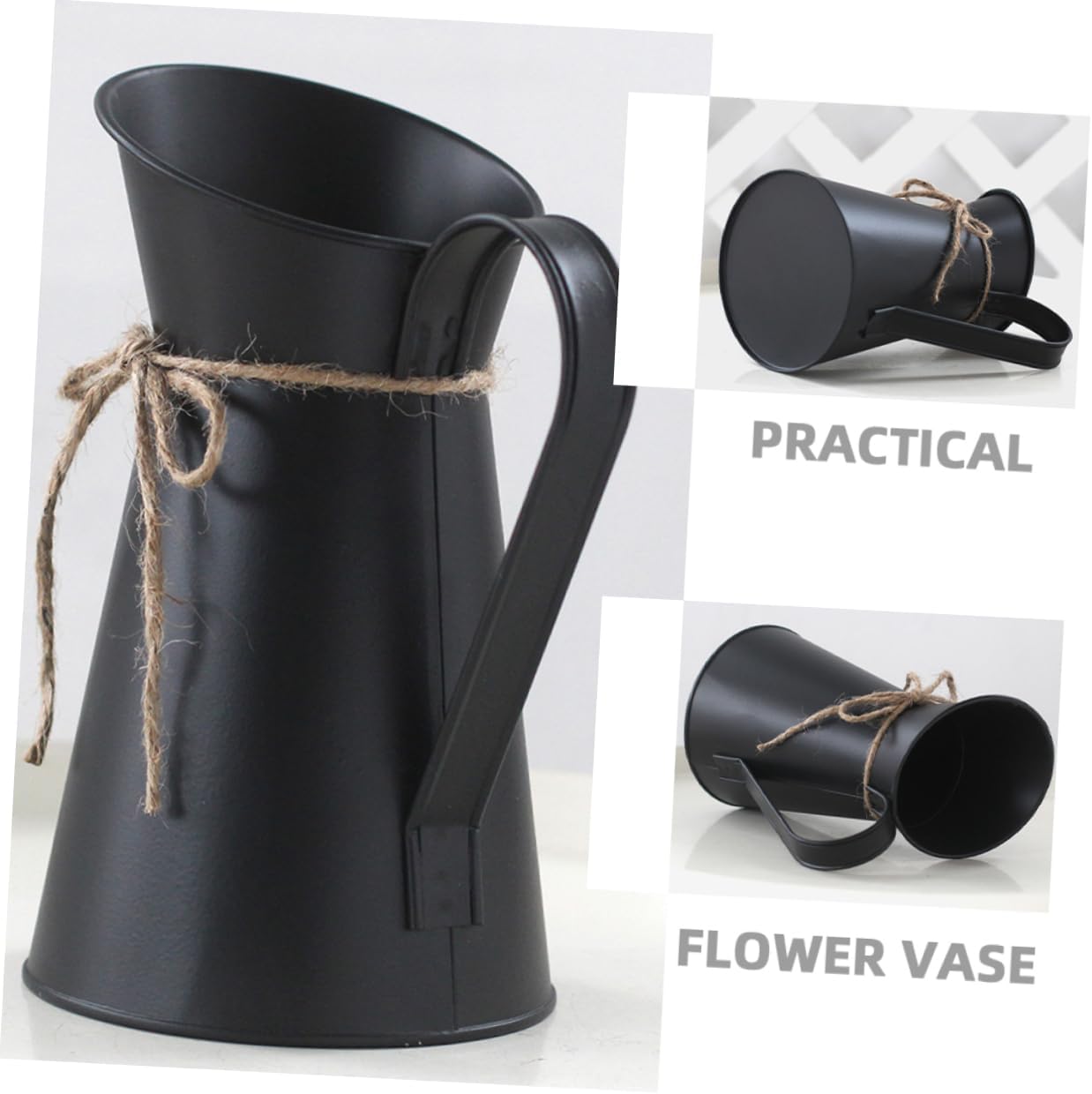 STOBAZA Metal Vintage Flower Bucket for Home Decor