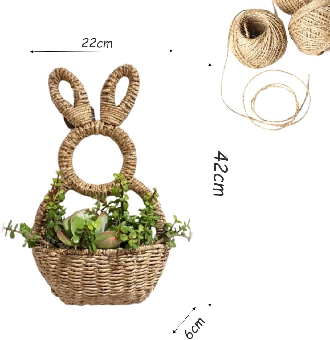 Easter Bunny Basket Wall Hanging Decor