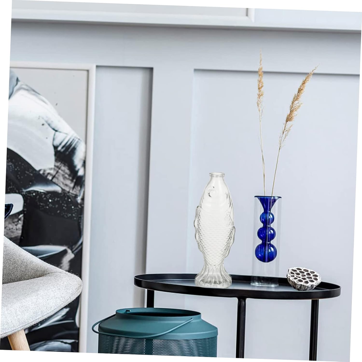 Fish Shaped Glass Bottle Decorative Table Vase