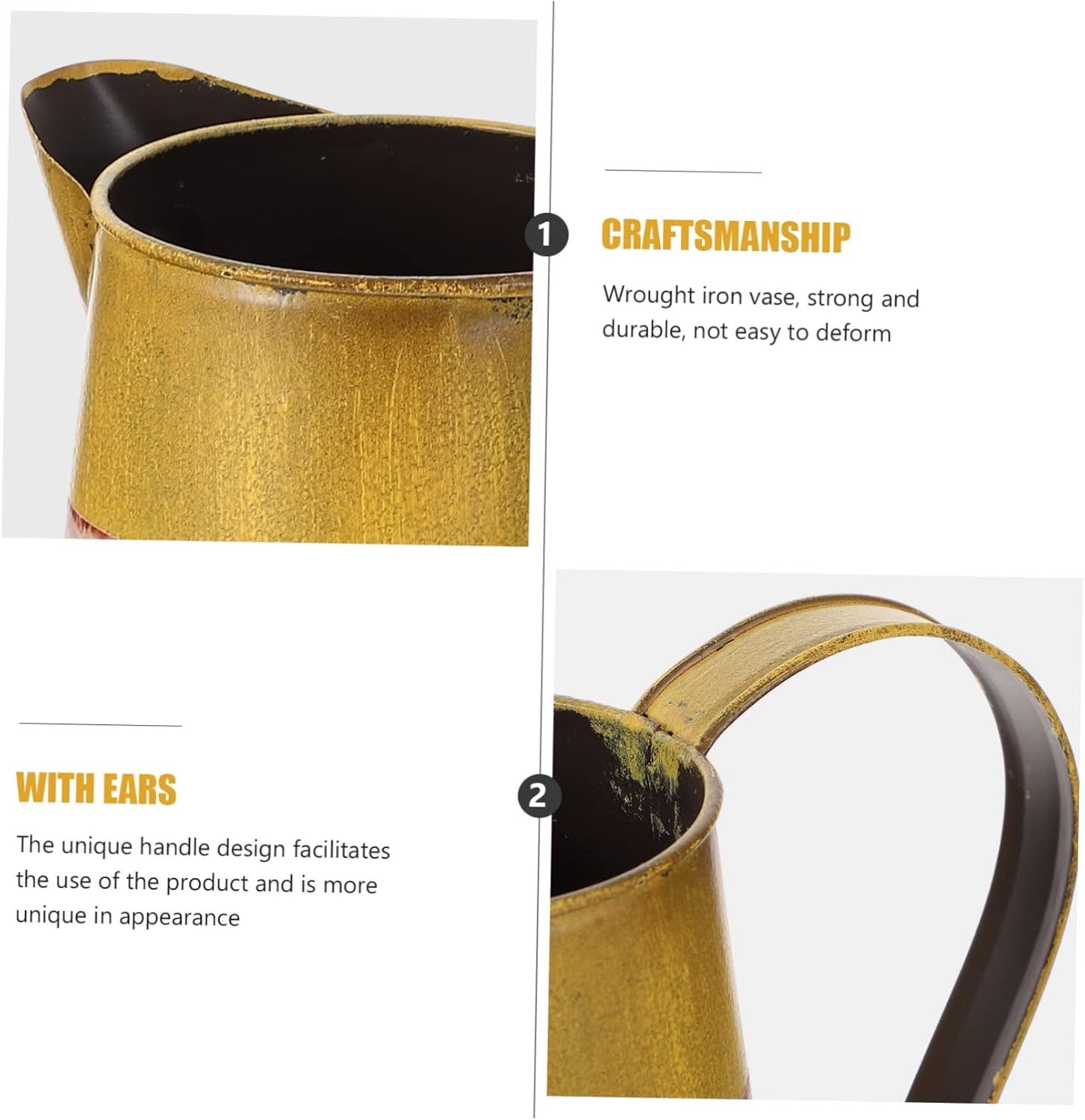 Vintage Wrought Iron Flower Arrangement Bucket Decorative Vase for Home Garden and Wedding Centerpieces