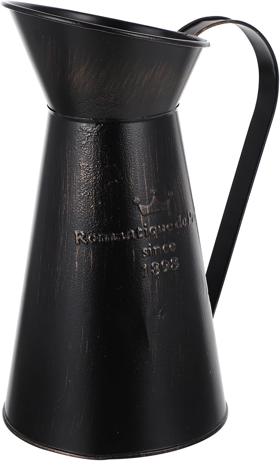 Rustic Farmhouse Iron Vase - Black Decorative Centerpiece