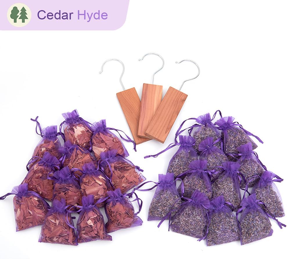 CEDAR HOME Cedar Hyde 12 Lavender 12 Cedar Sachets Set