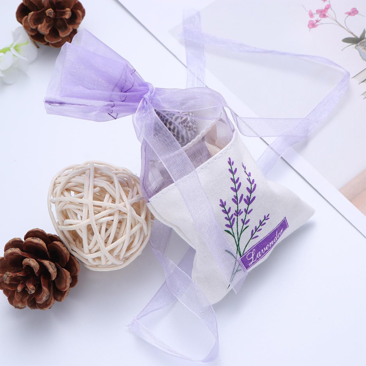 75 Pcs Lavender Scent Drawstring Jewelry Bags