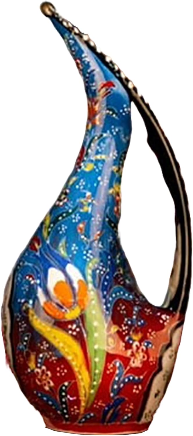 Turkish Ceramic Pelican Vase - Handmade 25cm Decorative Pitcher