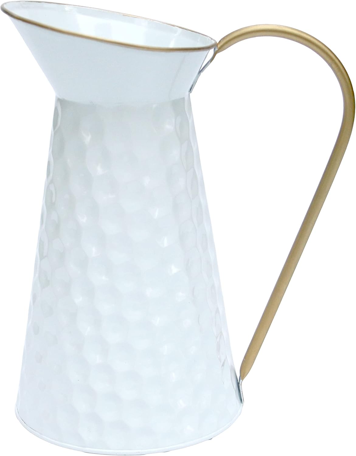 Elegant White Metal Flower Vase for Farmhouse Decor