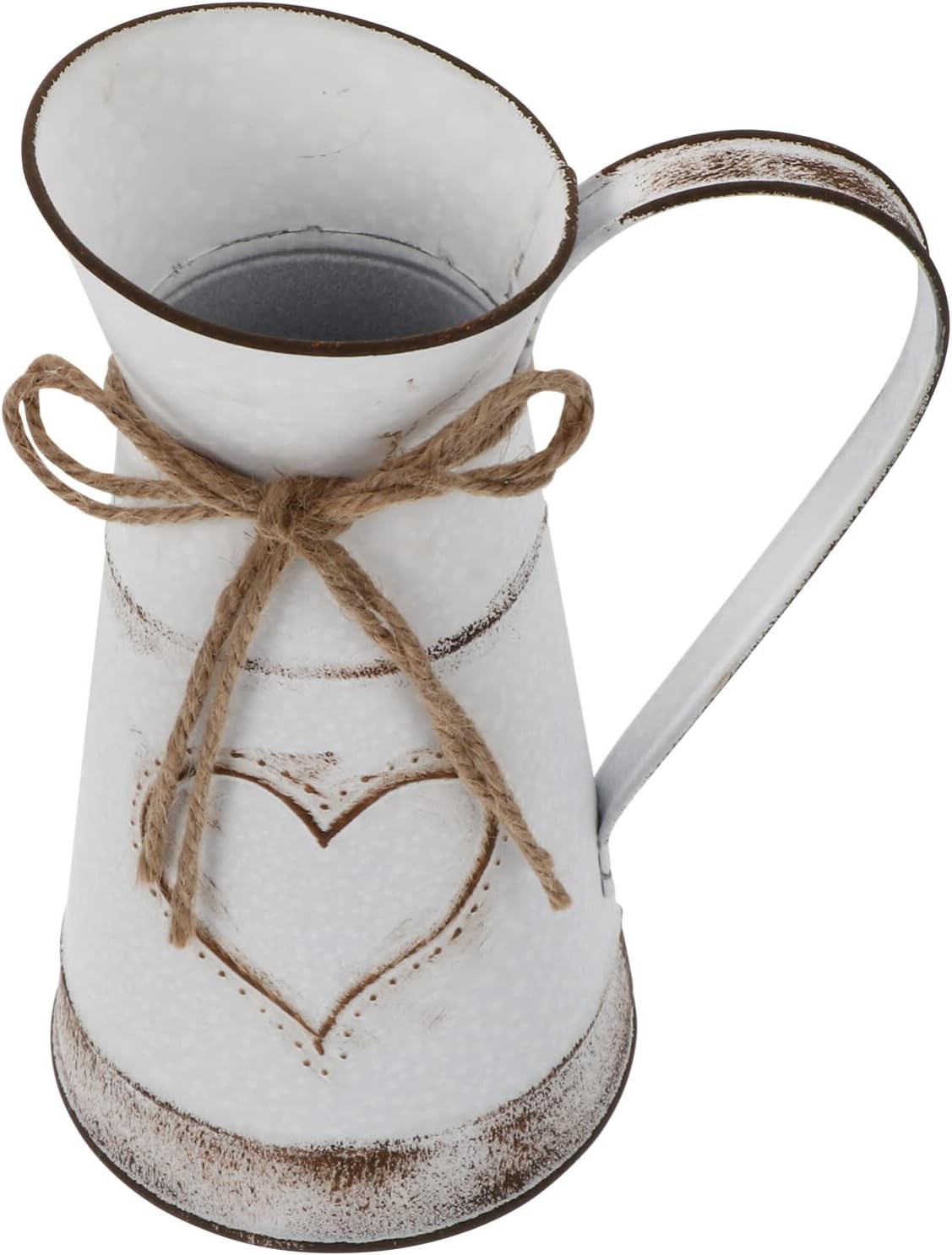 DECHOUS White Rustic Metal Vintage Flower Vase