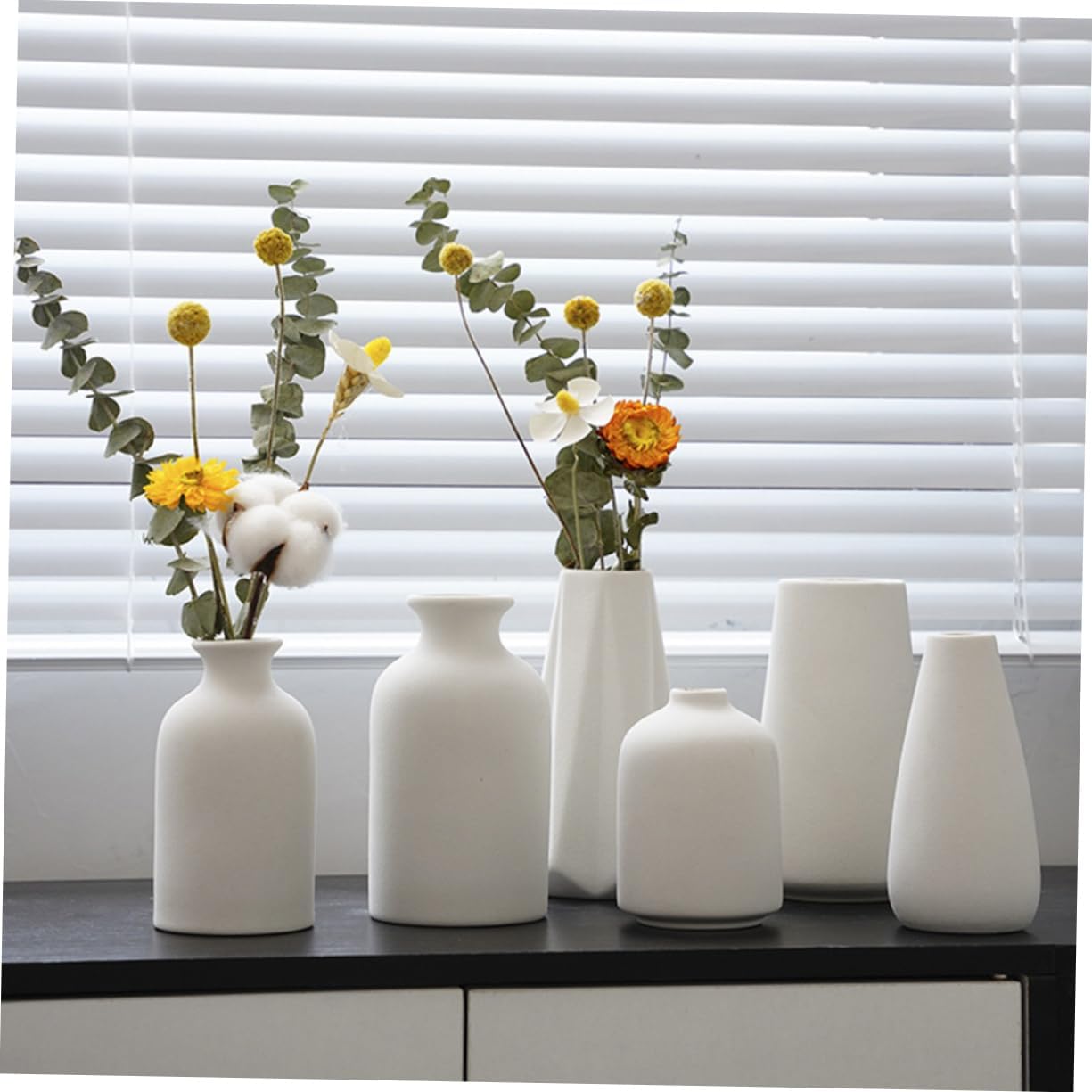 STOBAZA Mini Ceramic Vase for Dried Flowers Home Decor