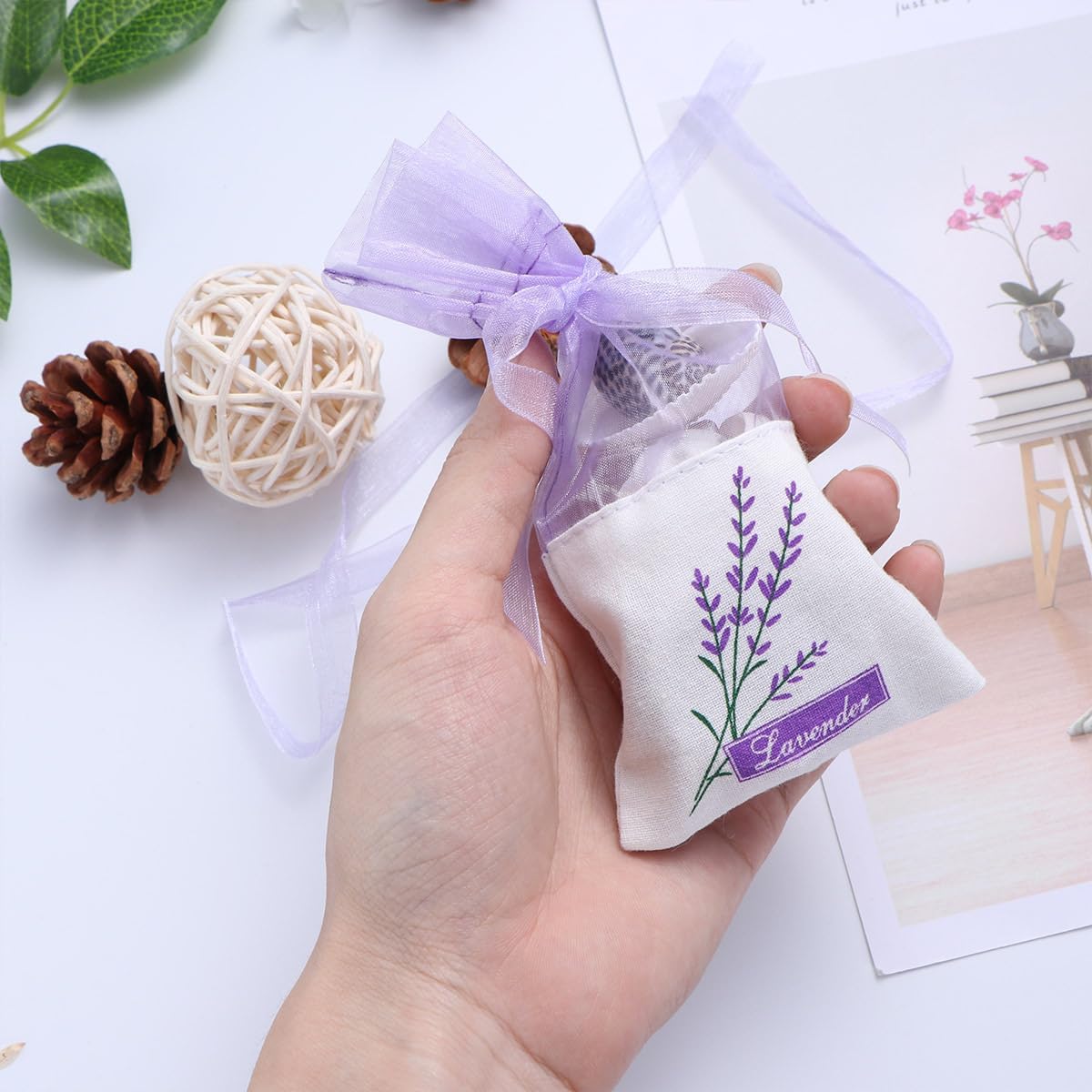 75 Pcs Lavender Scent Drawstring Jewelry Bags