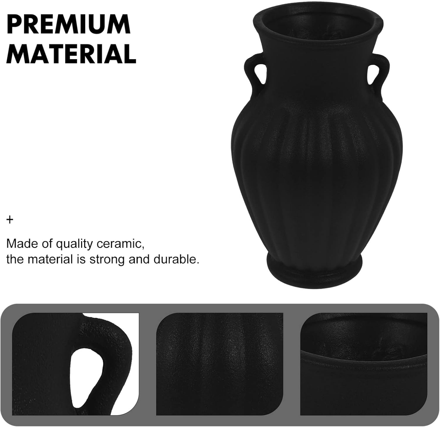 1pc Ceramic Colored Vase with Double Ears Home Decor