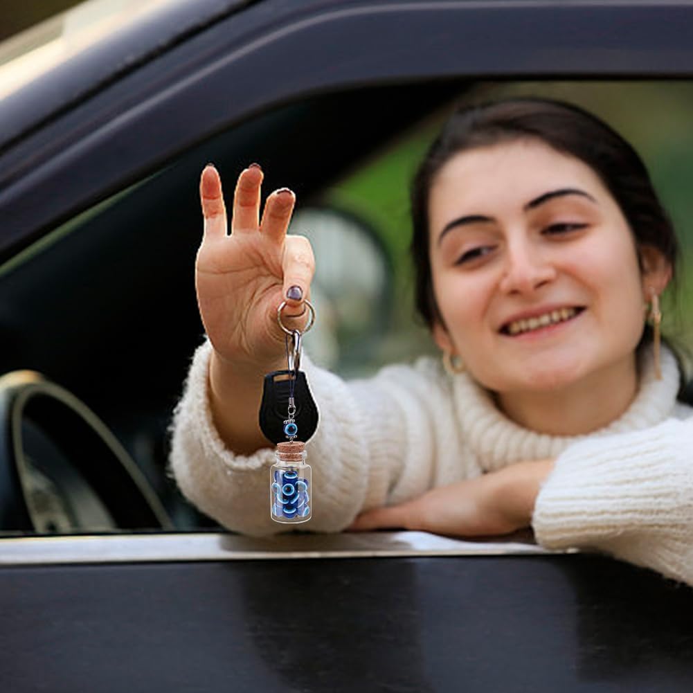 WEBEEDY 4 Pcs Lucky Blue Evil Eye Charm for Car and Home Decoration